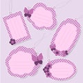 Set of cute purple tags Royalty Free Stock Photo