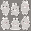 Set of cute rabbits Royalty Free Stock Photo