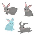 Set of cute rabbits Royalty Free Stock Photo