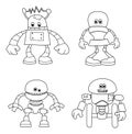 Cute Robots Kids Coloring Cartoon Characters