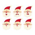 Set of cute Santa, cartoon vector illustration isolated on white Royalty Free Stock Photo