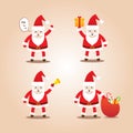 Set of Cute Santa Clauses.Cartoon styles for christmas. Royalty Free Stock Photo