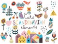 Set of cute scandinavian style elements.