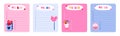 Set of cute scrapbook templates for planner (notes, to do, to buy, to read) Royalty Free Stock Photo