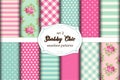 Set of 12 cute seamless Shabby Chic patterns