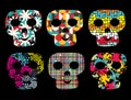 Set of cute skulls. Royalty Free Stock Photo