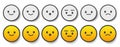 Set of cute smiley emoticons, emoji flat design, vector illustration Royalty Free Stock Photo