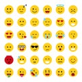 Set of cute smiley emoticons