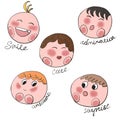 Set of cute stickers emotions