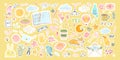 Set with cute stickers for daily planner and scheduler Royalty Free Stock Photo