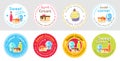 Set of cute sweet bakery badge label and logo for sticker