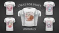 Set cute teddy animals - idea for print t-shirt