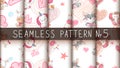 Set cute teddy animals - seamless pattern