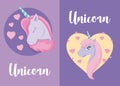 Set of cute unicorns fairy tale