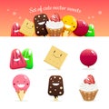 Set of cute vector sweets