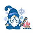 Set of cute winter gnomes vector illustration