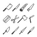 set of cutting tools. Vector illustration decorative design