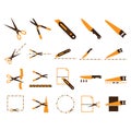 set of cutting tools. Vector illustration decorative design