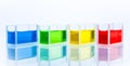 Set of cuvettes with color liquid Royalty Free Stock Photo