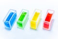 Set of cuvettes with color liquid Royalty Free Stock Photo
