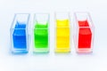 Set of cuvettes with color liquid Royalty Free Stock Photo