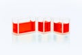 Set of cuvettes with red liquid Royalty Free Stock Photo