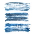 Set of cyan blue brush strokes Royalty Free Stock Photo