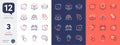 Set of Cyber attack, Heart and Thoughts line icons. For design. Vector