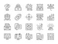 Set of Cyber Security Line Icons. Spy Agent, Trojan Horse, Cryptography and more