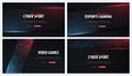 Set of Cyber Sport banners. Esports Gaming. Video Games. Live streaming game match. Vector illustration. Royalty Free Stock Photo