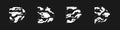 Set of cyberpunk arrows. Futuristic interface cyber elements. Cyberpunk pointers, direction. Set of tech style arrows