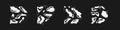 Set of cyberpunk arrows. Kit of futuristic interface cyber elements. Cyberpunk pointers, direction. Set of tech style