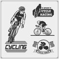 Set of cycle racing labels, badges, emblems and design elements.