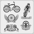 Set of cycle racing labels, badges, emblems and design elements.