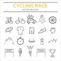 Set of 20 Cycling Race modern linear icons Royalty Free Stock Photo