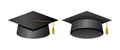 Set of 3D realistic graduating caps