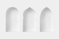 Set of 3d Arabic style windows. Royalty Free Stock Photo