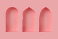 Set of 3d Arabic style windows. Royalty Free Stock Photo