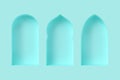 Set of 3d Arabic style windows. Royalty Free Stock Photo