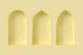 Set of 3d Arabic style windows. Royalty Free Stock Photo