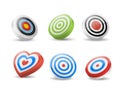 Set of 3d archery or dart targets. Business concept of strategy and success