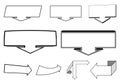 A set of 2D and 3D arrows elements