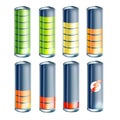 Set of 3d battery charge icons . Battery charge Royalty Free Stock Photo