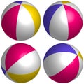 Set 3D beach ball isometric Royalty Free Stock Photo