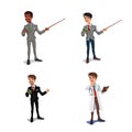 Set 3d businessmen, manager, health worker.