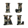 3D camouflage alphabet - letters I-L
