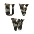 3D camouflage alphabet - letters Q-T