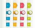 Set of 3D colorful bookmarks, vertical divide.