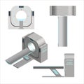 Set of 3D computer tomograph in different projections Isolated on a white background. Magnetic resonance imaging.