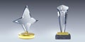 Set of 3D crystal trophy mockups